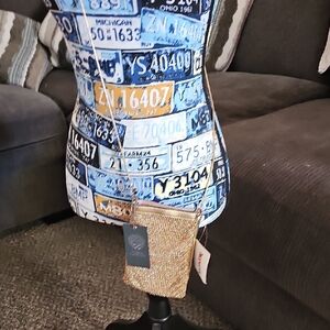 Vince Camuto Gold Textured Crossbody Bag